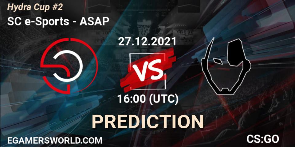 Pronóstico SC e-Sports - ASAP. 27.12.2021 at 16:00, Counter-Strike (CS2), Hydra Cup #2