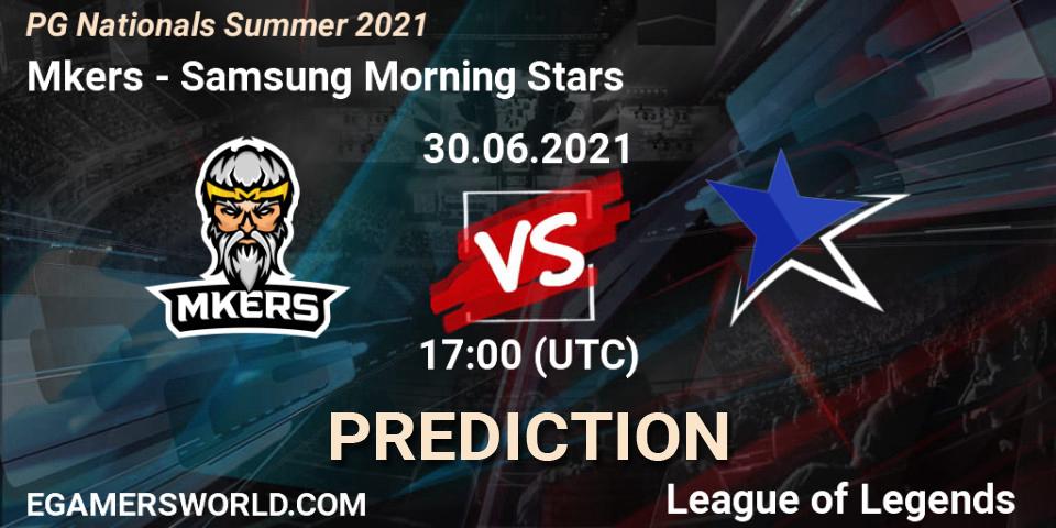 Pronóstico Mkers - Samsung Morning Stars. 30.06.2021 at 17:00, LoL, PG Nationals Summer 2021