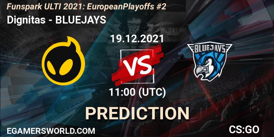 Pronóstico Dignitas - BLUEJAYS. 19.12.2021 at 11:00, Counter-Strike (CS2), Funspark ULTI 2021: European Playoffs #2