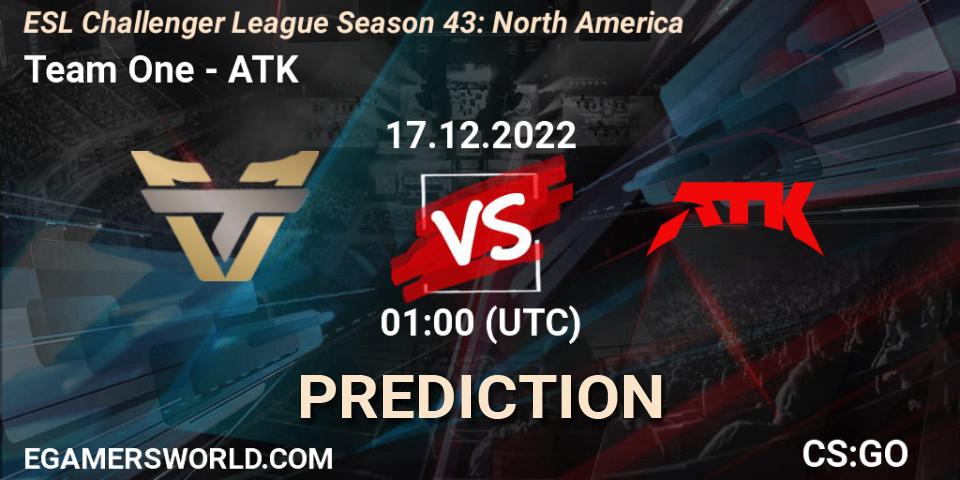 Pronóstico Team One - ATK. 17.12.22, CS2 (CS:GO), ESL Challenger League Season 43: North America