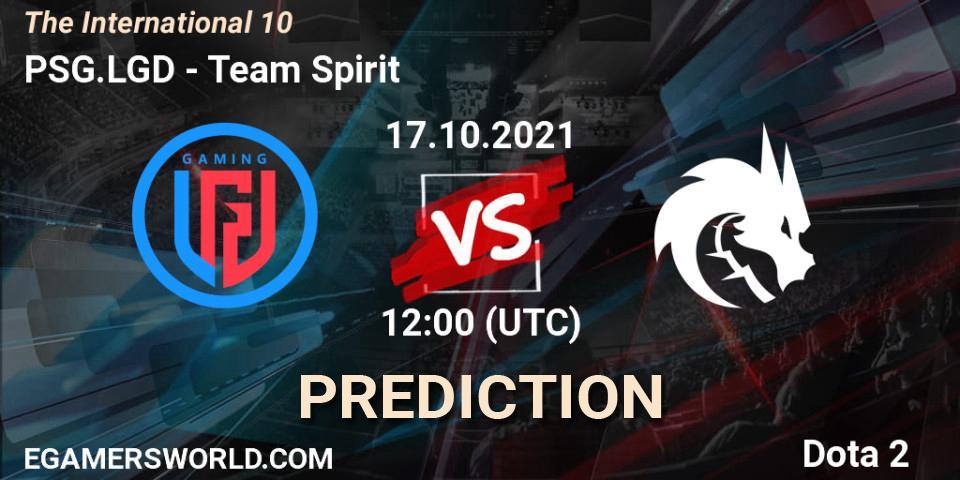 Pronóstico PSG.LGD - Team Spirit. 17.10.2021 at 12:14, Dota 2, The Internationa 2021