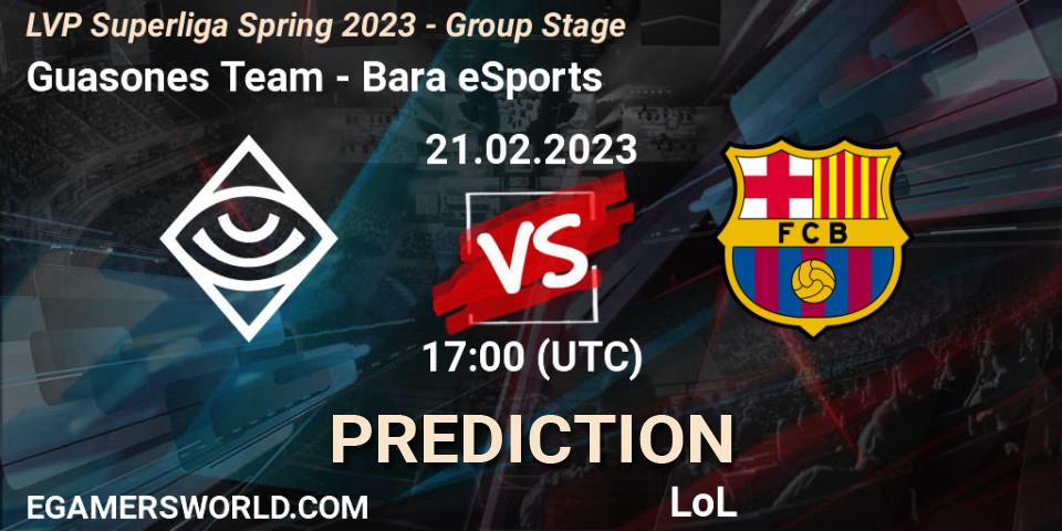 Pronóstico Guasones Team - Barça eSports. 21.02.2023 at 19:00, LoL, LVP Superliga Spring 2023 - Group Stage