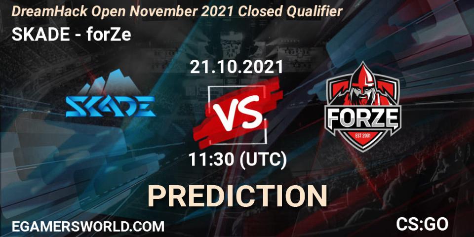 Pronóstico SKADE - forZe. 21.10.2021 at 11:30, Counter-Strike (CS2), DreamHack Open November 2021 Closed Qualifier