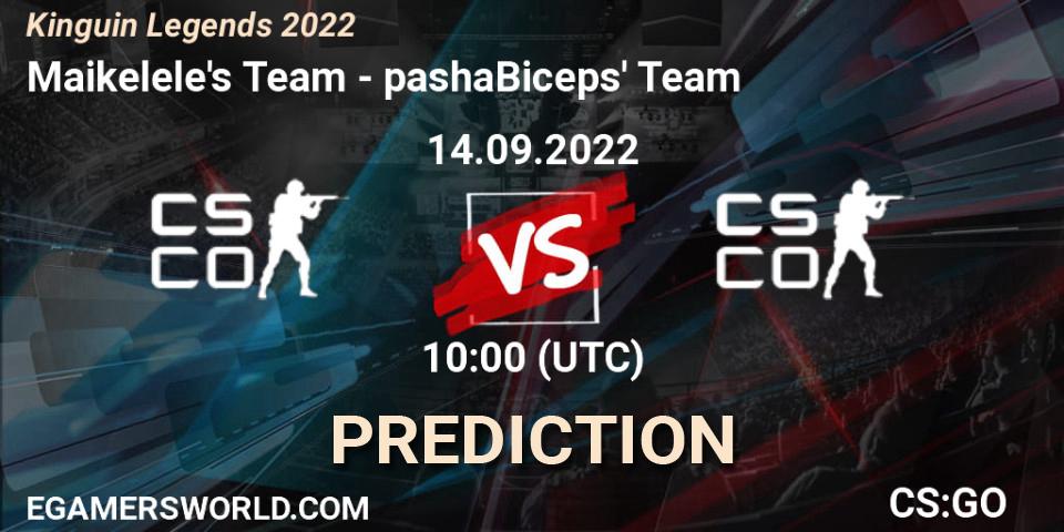 Pronóstico Maikelele's Team - pashaBiceps' Team. 14.09.2022 at 10:10, Counter-Strike (CS2), Kinguin Legends 2022