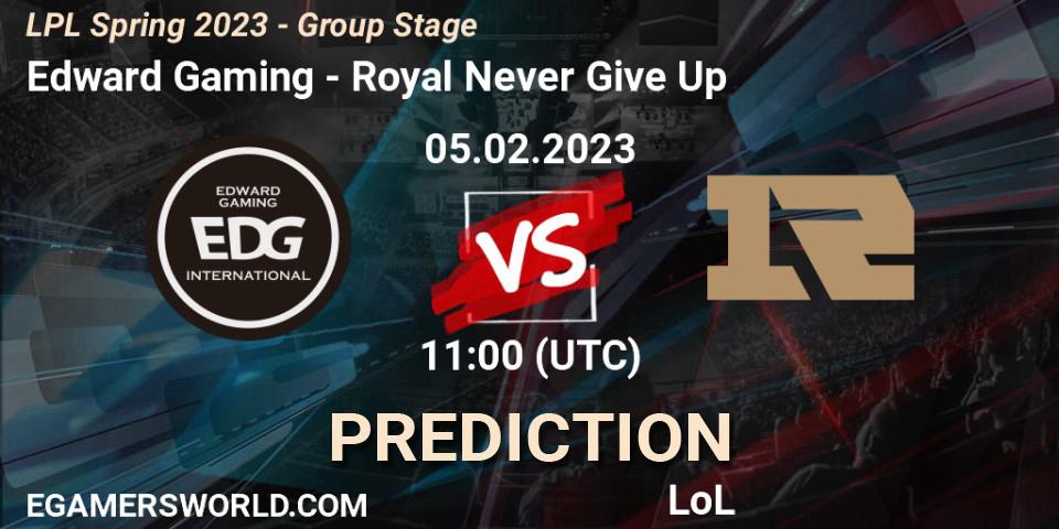 Pronóstico Edward Gaming - Royal Never Give Up. 05.02.23, LoL, LPL Spring 2023 - Group Stage