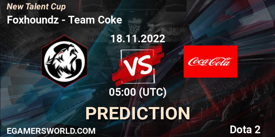 Pronóstico Foxhoundz - Team Coke. 18.11.2022 at 05:51, Dota 2, New Talent Cup