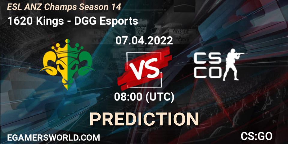 Pronóstico 1620 Kings - DGG Esports. 07.04.2022 at 08:00, Counter-Strike (CS2), ESL ANZ Champs Season 14