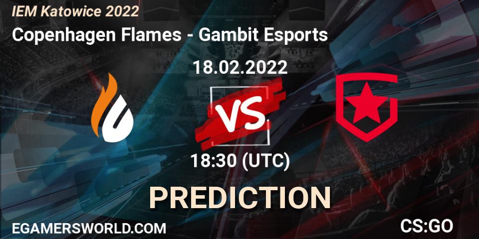 Pronóstico Copenhagen Flames - Gambit Esports. 18.02.22, CS2 (CS:GO), IEM Katowice 2022