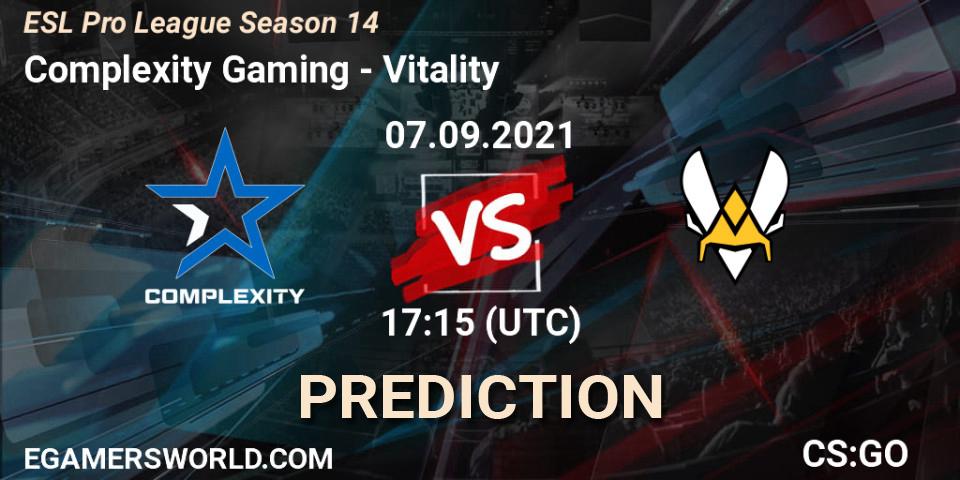 Pronóstico Complexity Gaming - Vitality. 07.09.21, CS2 (CS:GO), ESL Pro League Season 14