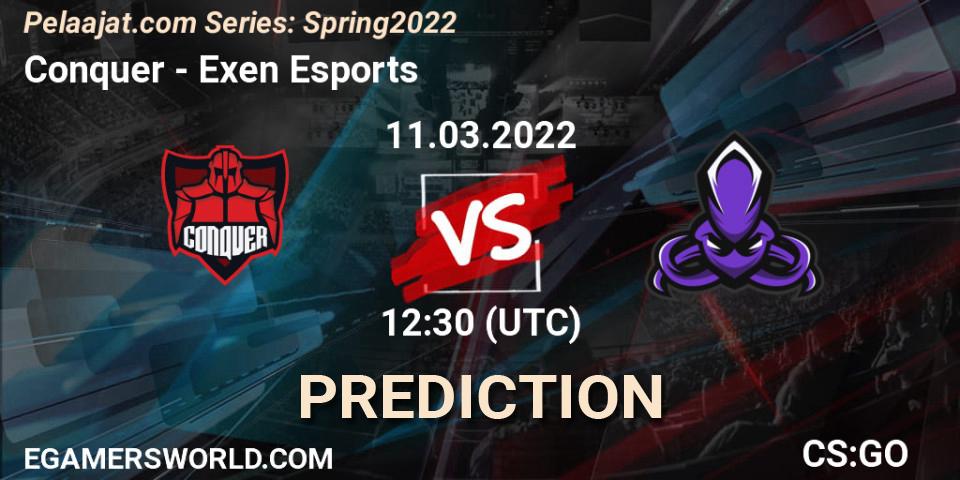 Pronóstico Conquer - Exen Esports. 11.03.22, CS2 (CS:GO), Pelaajat.com Series: Spring 2022