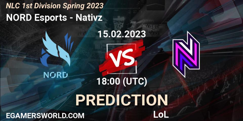 Pronóstico NORD Esports - Nativz. 15.02.2023 at 18:00, LoL, NLC 1st Division Spring 2023