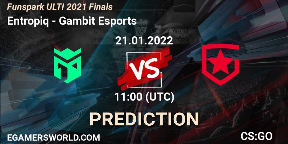Pronóstico Entropiq - Gambit Esports. 21.01.2022 at 11:00, Counter-Strike (CS2), Funspark ULTI 2021 Finals
