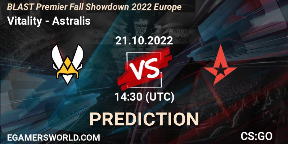 Pronóstico Vitality - Astralis. 21.10.22, CS2 (CS:GO), BLAST Premier Fall Showdown 2022 Europe