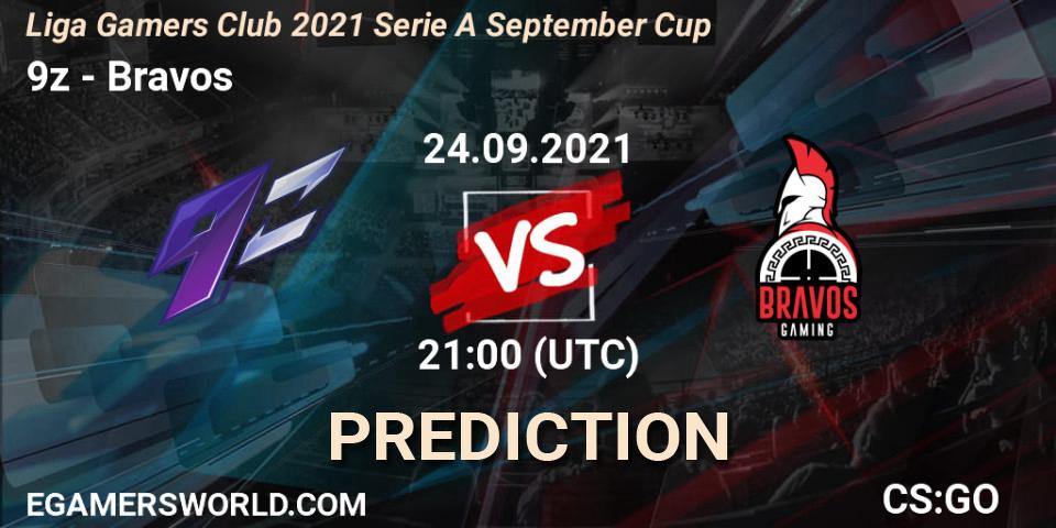 Pronóstico 9z - Bravos. 24.09.2021 at 21:00, Counter-Strike (CS2), Liga Gamers Club 2021 Serie A September Cup