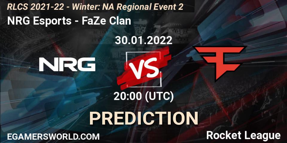 Pronóstico NRG Esports - FaZe Clan. 30.01.2022 at 20:00, Rocket League, RLCS 2021-22 - Winter: NA Regional Event 2