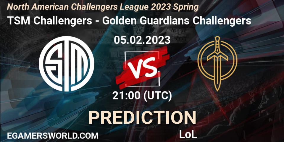 Pronóstico TSM Challengers - Golden Guardians Challengers. 05.02.23, LoL, NACL 2023 Spring - Group Stage