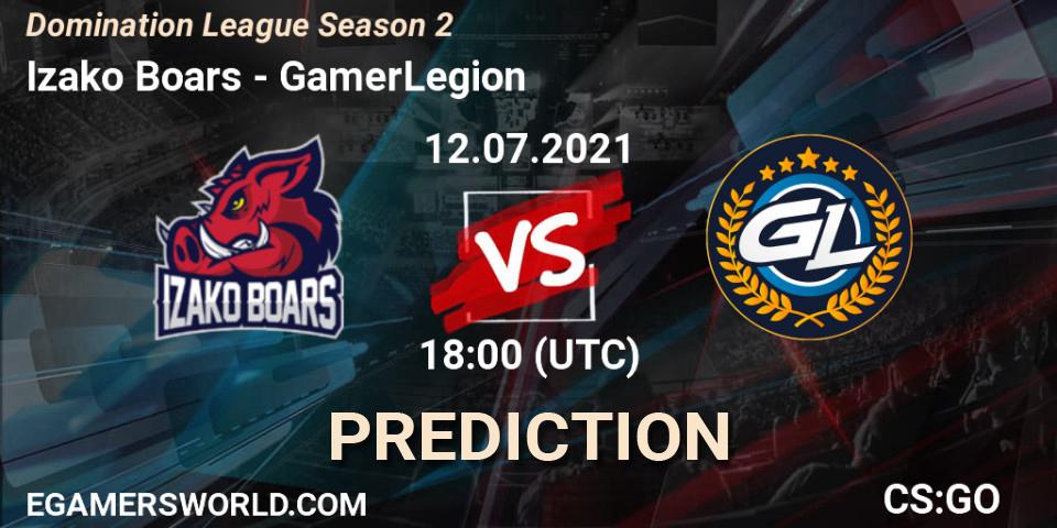 Pronóstico Izako Boars - GamerLegion. 12.07.2021 at 18:00, Counter-Strike (CS2), Domination League Season 2