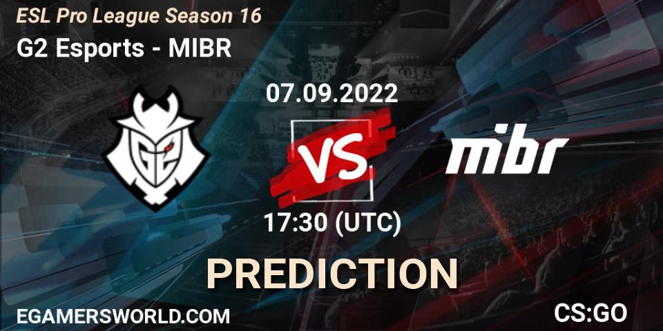 Pronóstico G2 Esports - MIBR. 07.09.2022 at 17:30, Counter-Strike (CS2), ESL Pro League Season 16