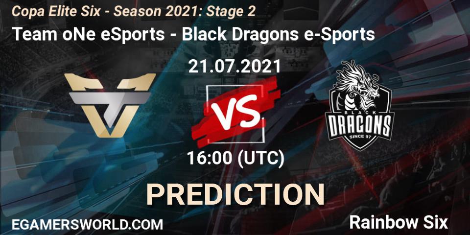 Pronóstico Team oNe eSports - Black Dragons e-Sports. 21.07.2021 at 16:00, Rainbow Six, Copa Elite Six - Season 2021: Stage 2