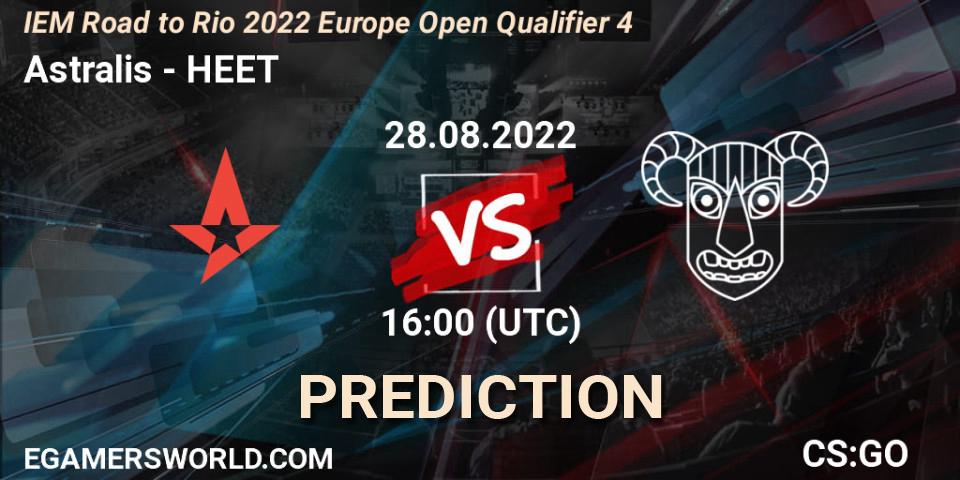 Pronóstico Astralis - HEET. 28.08.2022 at 16:00, Counter-Strike (CS2), IEM Road to Rio 2022 Europe Open Qualifier 4