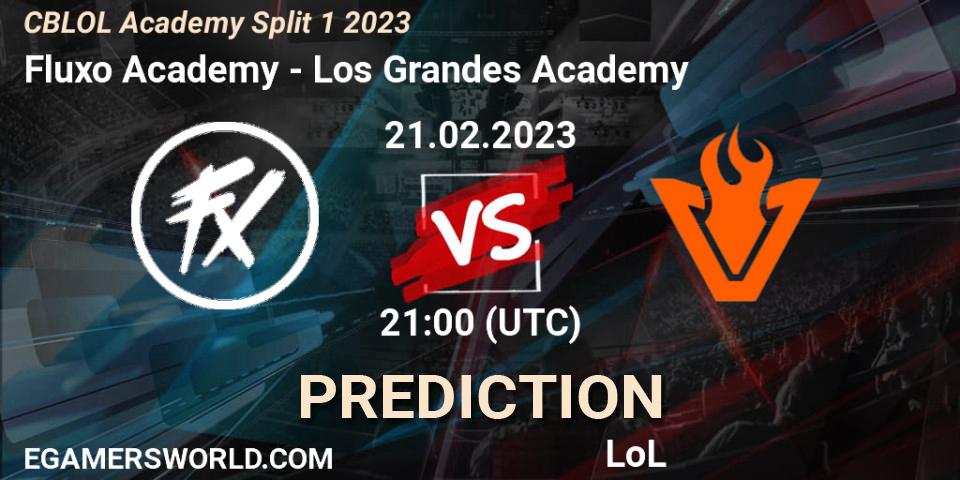 Pronóstico Fluxo Academy - Los Grandes Academy. 21.02.2023 at 21:00, LoL, CBLOL Academy Split 1 2023