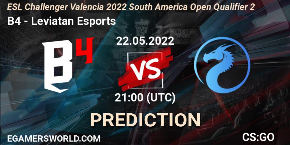 Pronóstico B4 - Leviatan Esports. 22.05.2022 at 21:00, Counter-Strike (CS2), ESL Challenger Valencia 2022 South America Open Qualifier 2