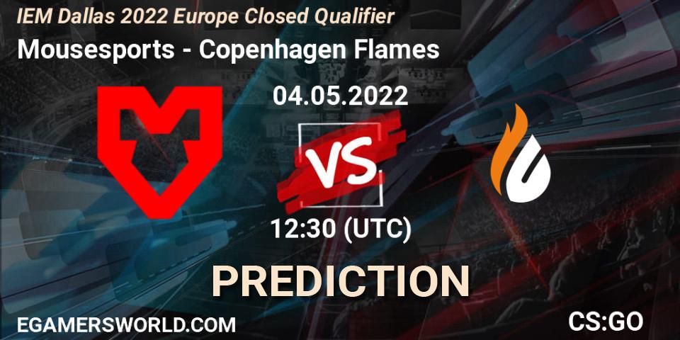 Pronóstico Mousesports - Copenhagen Flames. 04.05.2022 at 12:30, Counter-Strike (CS2), IEM Dallas 2022 Europe Closed Qualifier
