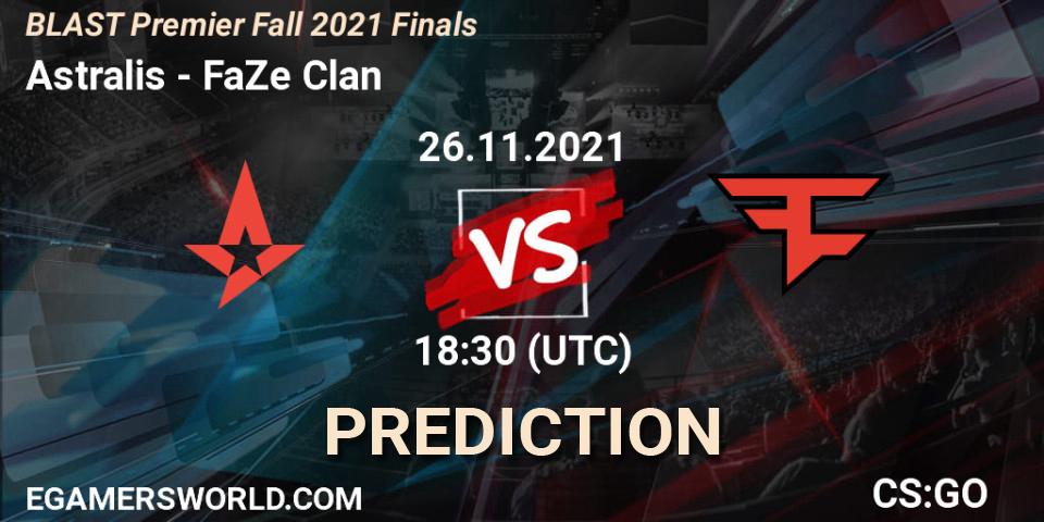 Pronóstico Astralis - FaZe Clan. 26.11.21, CS2 (CS:GO), BLAST Premier Fall 2021 Finals