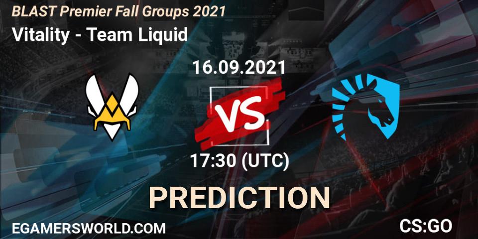 Pronóstico Vitality - Team Liquid. 16.09.2021 at 17:30, Counter-Strike (CS2), BLAST Premier Fall Groups 2021