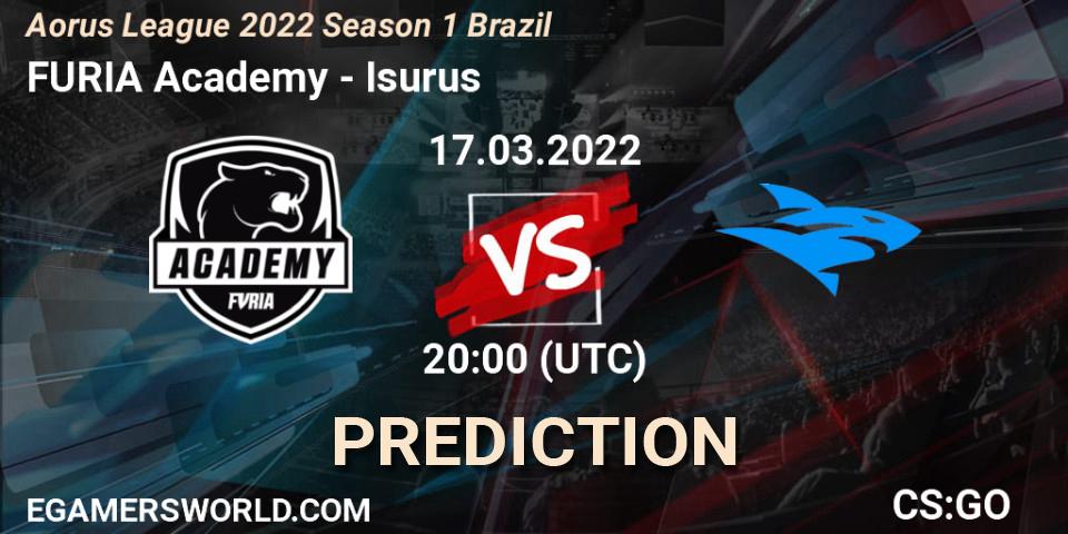 Pronóstico FURIA Academy - Isurus. 17.03.2022 at 20:00, Counter-Strike (CS2), Aorus League 2022 Season 1 Brazil