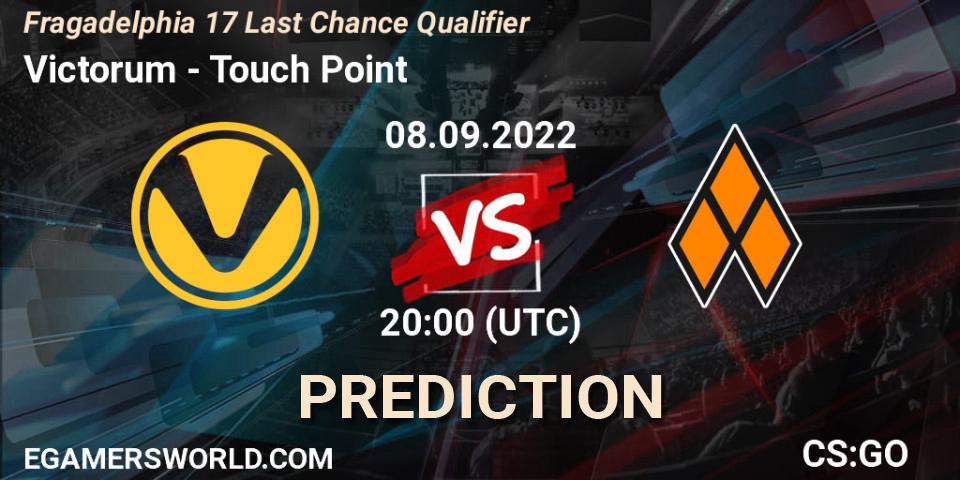 Pronóstico Victorum - Touch Point. 08.09.2022 at 21:00, Counter-Strike (CS2), Fragadelphia 17 Last Chance Qualifier