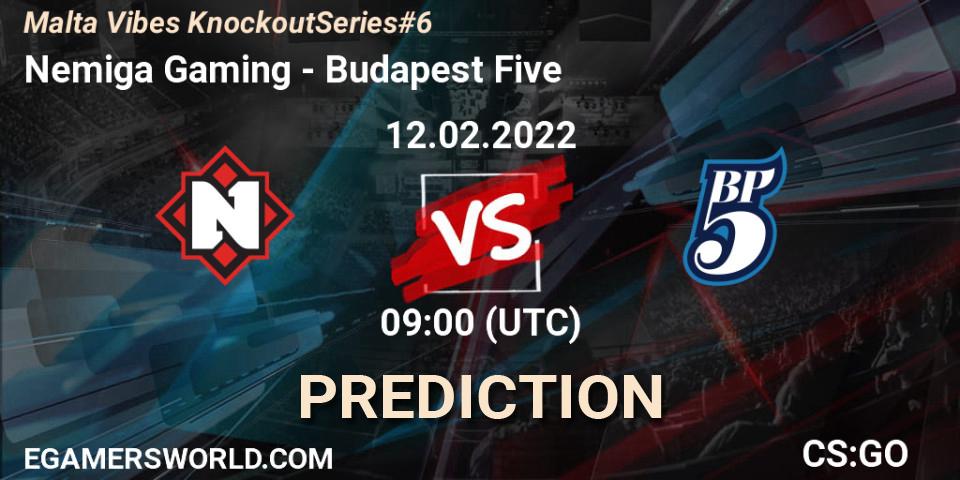 Pronóstico Nemiga Gaming - Budapest Five. 12.02.2022 at 09:00, Counter-Strike (CS2), Malta Vibes Knockout Series #6