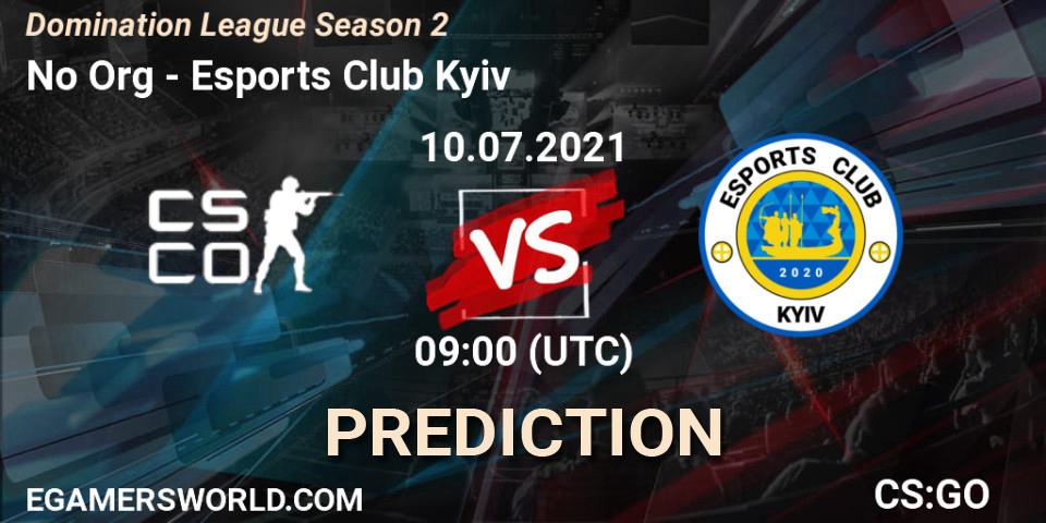 Pronóstico No Org - Esports Club Kyiv. 10.07.2021 at 09:00, Counter-Strike (CS2), Domination League Season 2