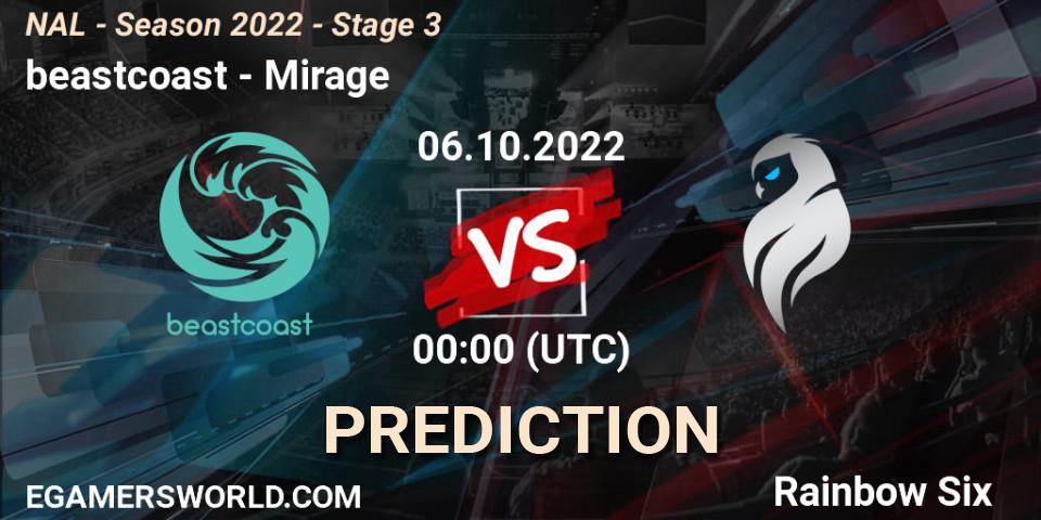 Pronóstico beastcoast - Mirage. 05.10.2022 at 23:30, Rainbow Six, NAL - Season 2022 - Stage 3