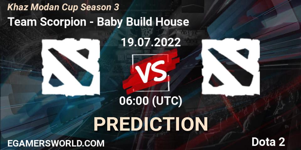Pronóstico Team Scorpion - Baby Build House. 19.07.2022 at 05:57, Dota 2, Khaz Modan Cup Season 3