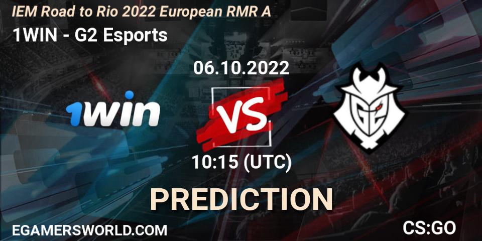 Pronóstico 1WIN - G2 Esports. 06.10.2022 at 10:15, Counter-Strike (CS2), IEM Road to Rio 2022 European RMR A