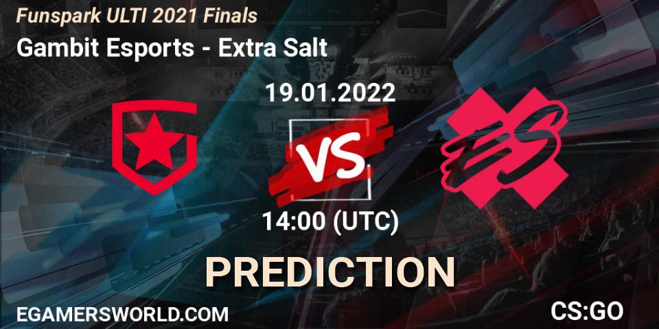 Pronóstico Gambit Esports - Complexity Gaming. 19.01.2022 at 15:00, Counter-Strike (CS2), Funspark ULTI 2021 Finals