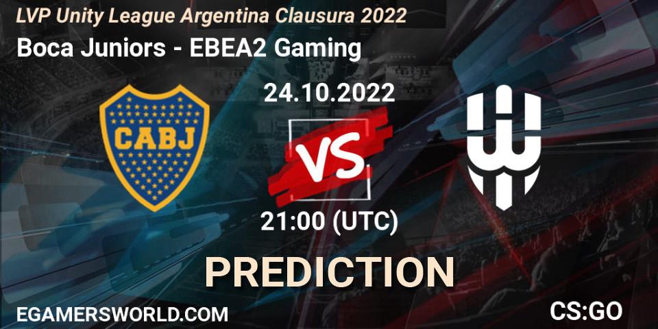 Pronóstico Boca Juniors - EBEA2 Gaming. 24.10.2022 at 21:00, Counter-Strike (CS2), LVP Unity League Argentina Clausura 2022