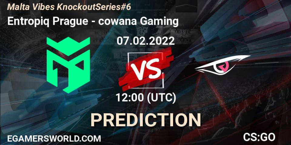 Pronóstico Entropiq Prague - cowana Gaming. 07.02.2022 at 12:00, Counter-Strike (CS2), Malta Vibes Knockout Series #6