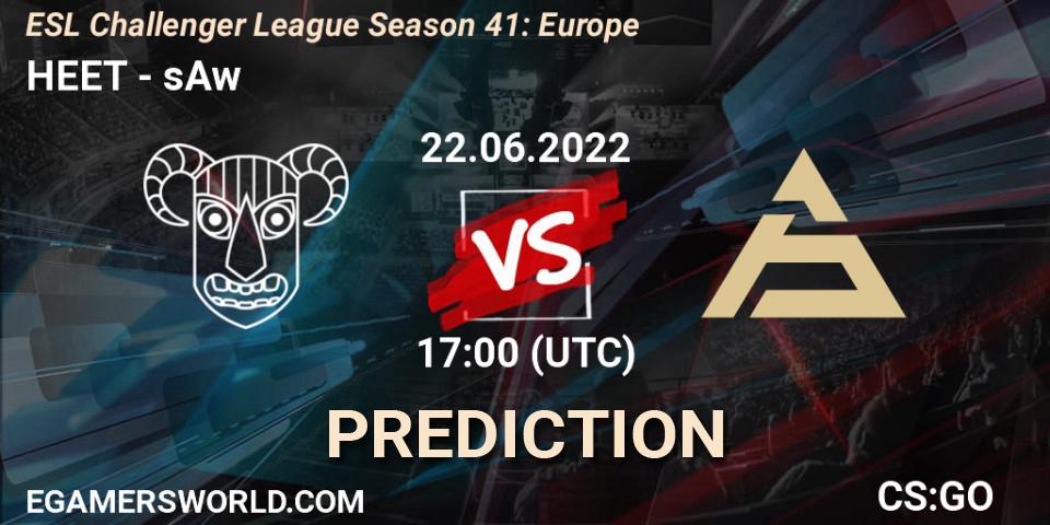 Pronóstico HEET - sAw. 22.06.2022 at 17:00, Counter-Strike (CS2), ESL Challenger League Season 41: Europe