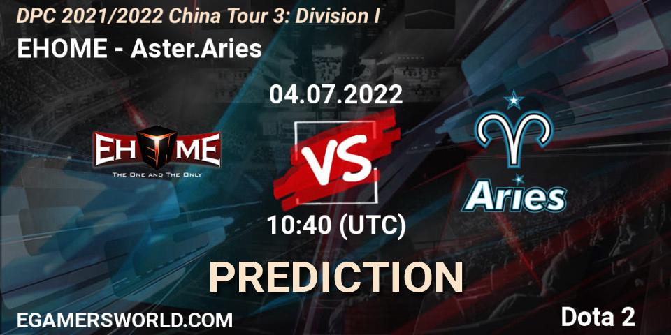 Pronóstico EHOME - Aster.Aries. 04.07.2022 at 10:40, Dota 2, DPC 2021/2022 China Tour 3: Division I
