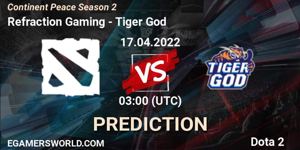 Pronóstico Refraction Gaming - Tiger God. 17.04.2022 at 03:04, Dota 2, Continent Peace Season 2 