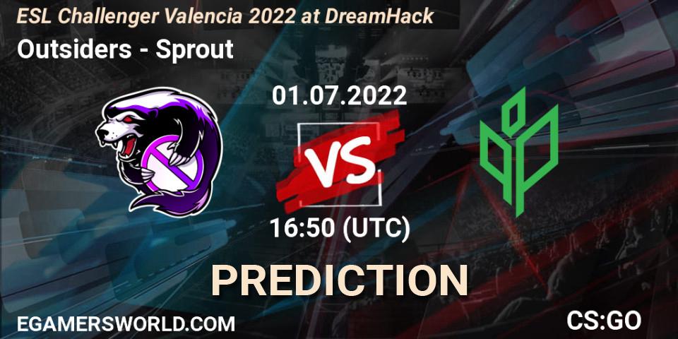 Pronóstico Outsiders - Sprout. 01.07.2022 at 17:00, Counter-Strike (CS2), ESL Challenger Valencia 2022 at DreamHack
