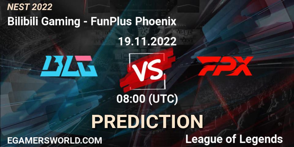 Pronóstico Bilibili Gaming - FunPlus Phoenix. 19.11.2022 at 08:30, LoL, NEST 2022