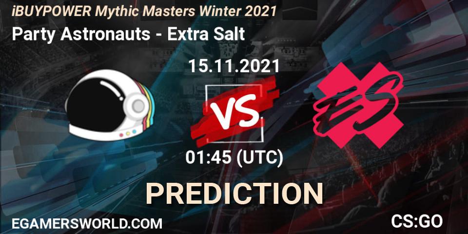 Pronóstico Party Astronauts - Extra Salt. 15.11.2021 at 01:45, Counter-Strike (CS2), iBUYPOWER Mythic Masters Winter 2021
