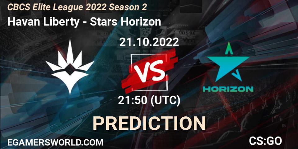 Pronóstico Havan Liberty - Stars Horizon. 21.10.22, CS2 (CS:GO), CBCS Elite League 2022 Season 2