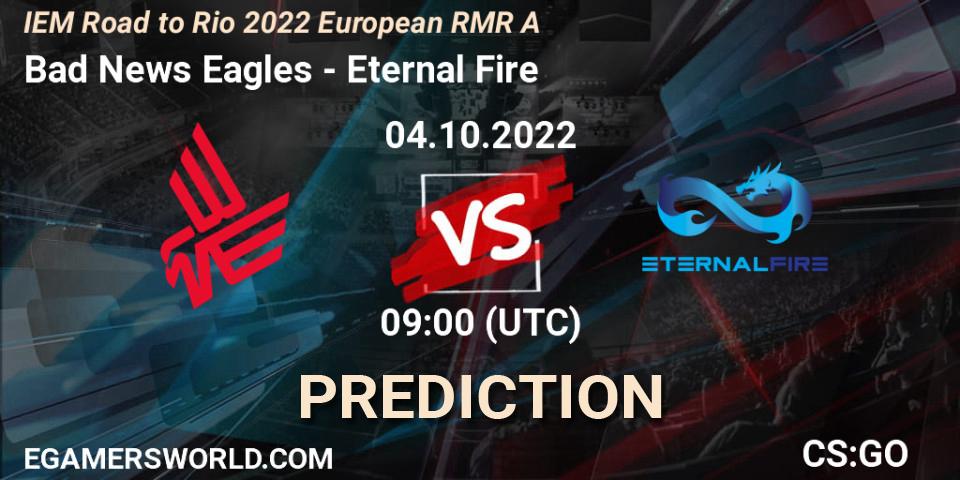 Pronóstico Bad News Eagles - Eternal Fire. 04.10.2022 at 09:00, Counter-Strike (CS2), IEM Road to Rio 2022 European RMR A