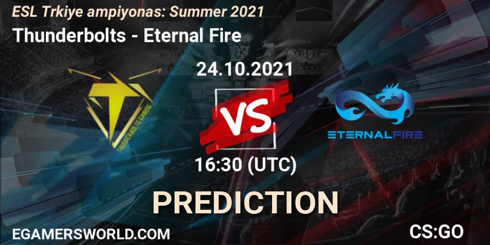 Pronóstico Thunderbolts - Eternal Fire. 24.10.2021 at 16:40, Counter-Strike (CS2), ESL Türkiye Şampiyonası: Summer 2021
