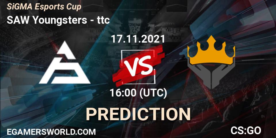 Pronóstico SAW Youngsters - ttc. 17.11.2021 at 16:00, Counter-Strike (CS2), SiGMA Esports Cup