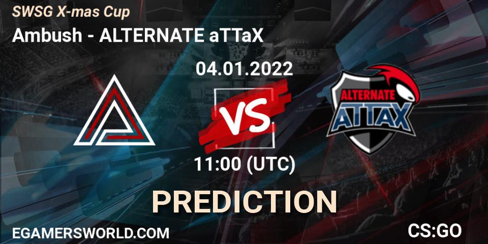 Pronóstico Ambush - ALTERNATE aTTaX. 04.01.2022 at 11:00, Counter-Strike (CS2), SWSG X-mas Cup